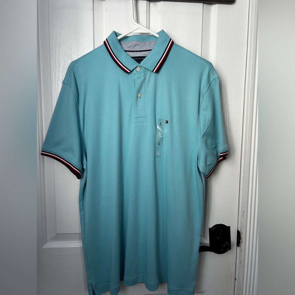 Tommy Hilfiger Men's Light Blue Polo Shirt